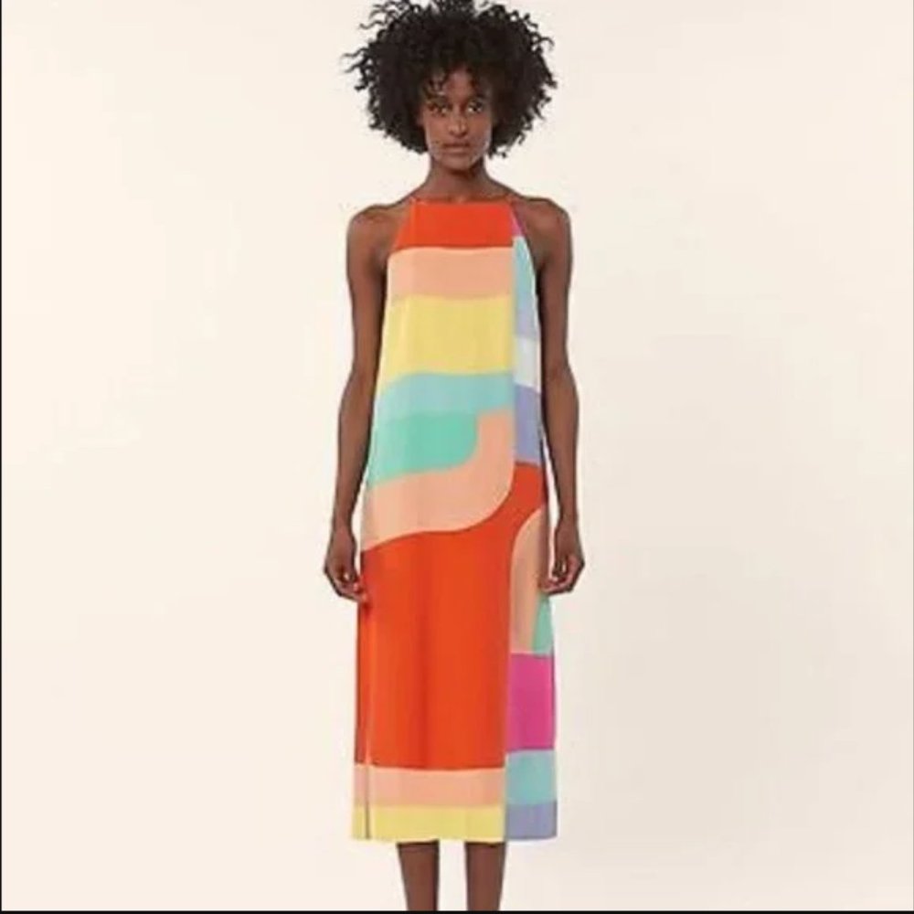 Mara Hoffman Color Block Midi Shift Dress Size XS
